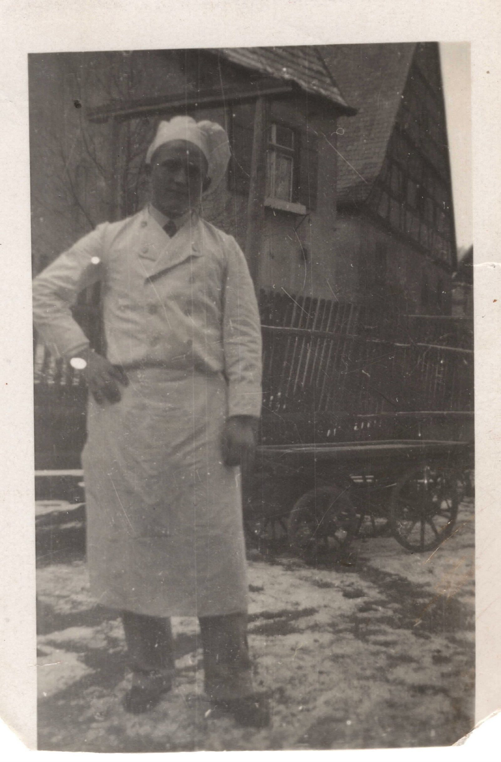 Originalabzug der Analogphotographie eines Bäckermeisters